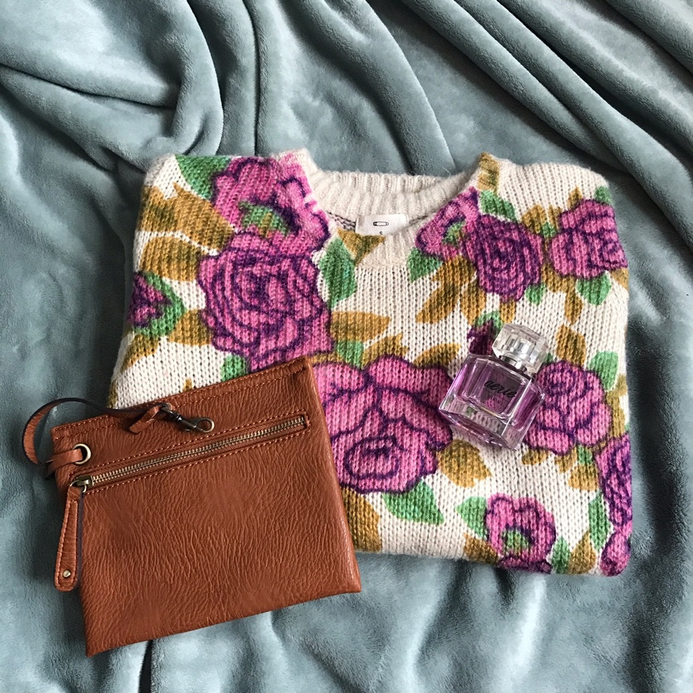 Pins & Needles Cream Rose Sweater